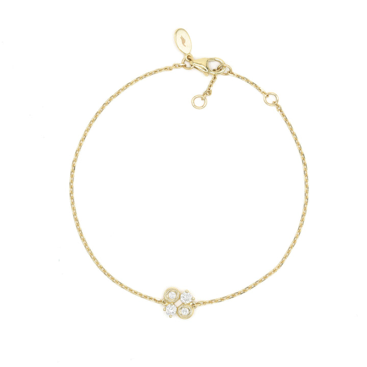 Quartet 14K Gold Bracelet w. Diamonds
