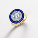Diamond & Lapis Mosaic 18K Gold Ring