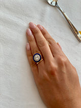 Diamond & Lapis Mosaic 18K Gold Ring