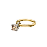 Belle 1.00ct Coffee 18K Gold & Whitegold Ring w. Diamond