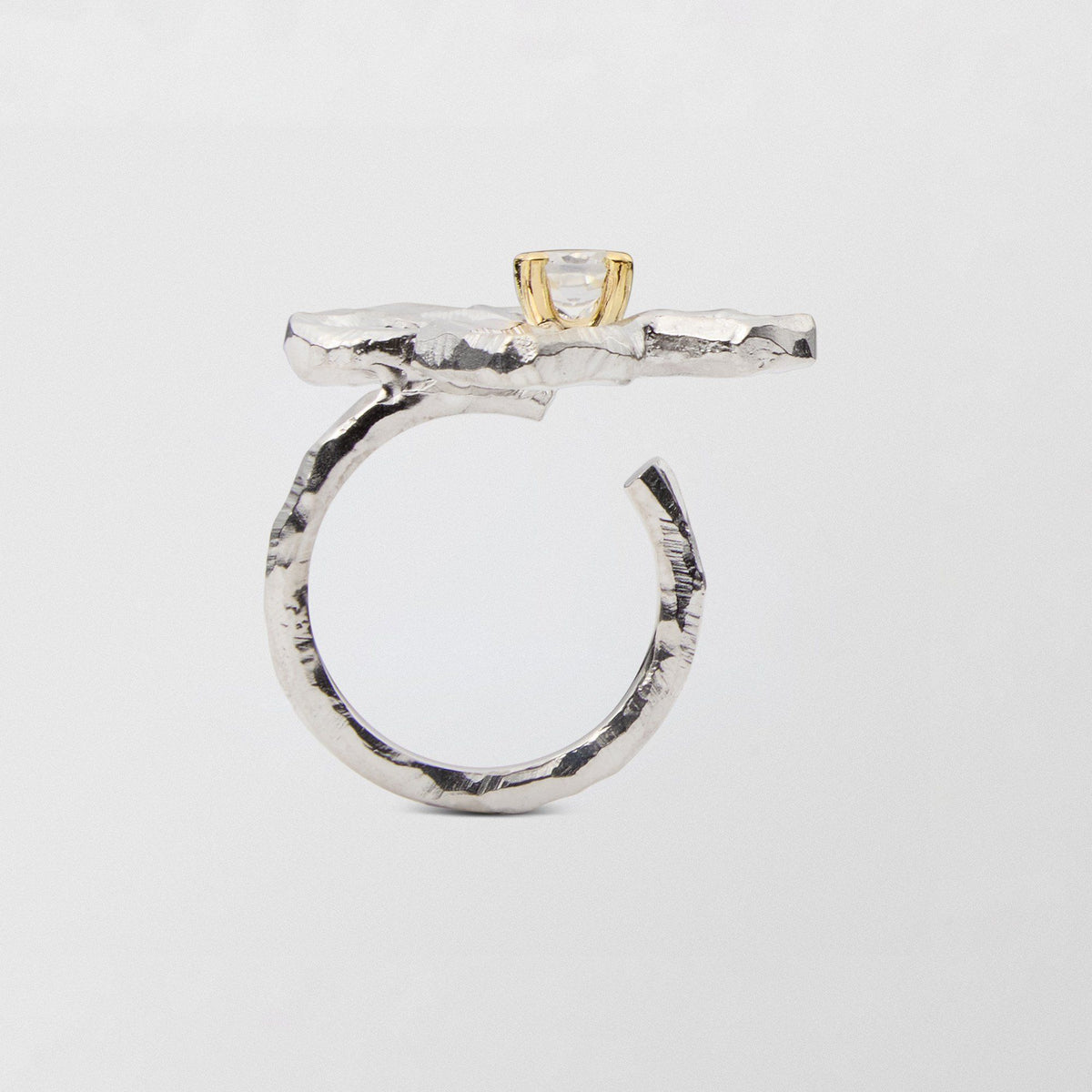 Swedish Summer 18K Gold & Silver Ring w. Rock Crystal