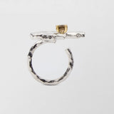 Swedish Summer 18K Gold & Silver Ring w. Smoky Quartz