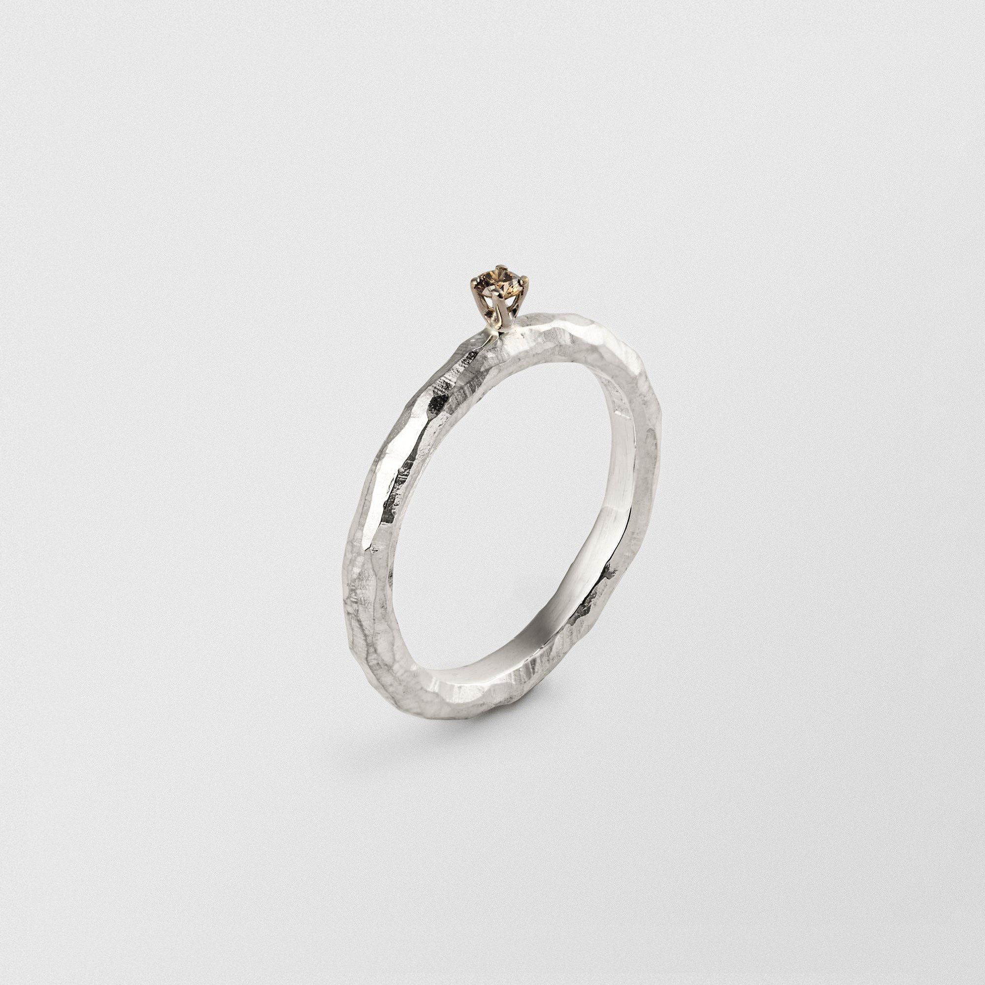 Ringo 18K Gold & Silver Ring w. Coffee Diamond