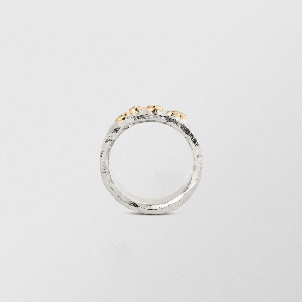 Ringo 18K Guld & Sølvring m. Diamant