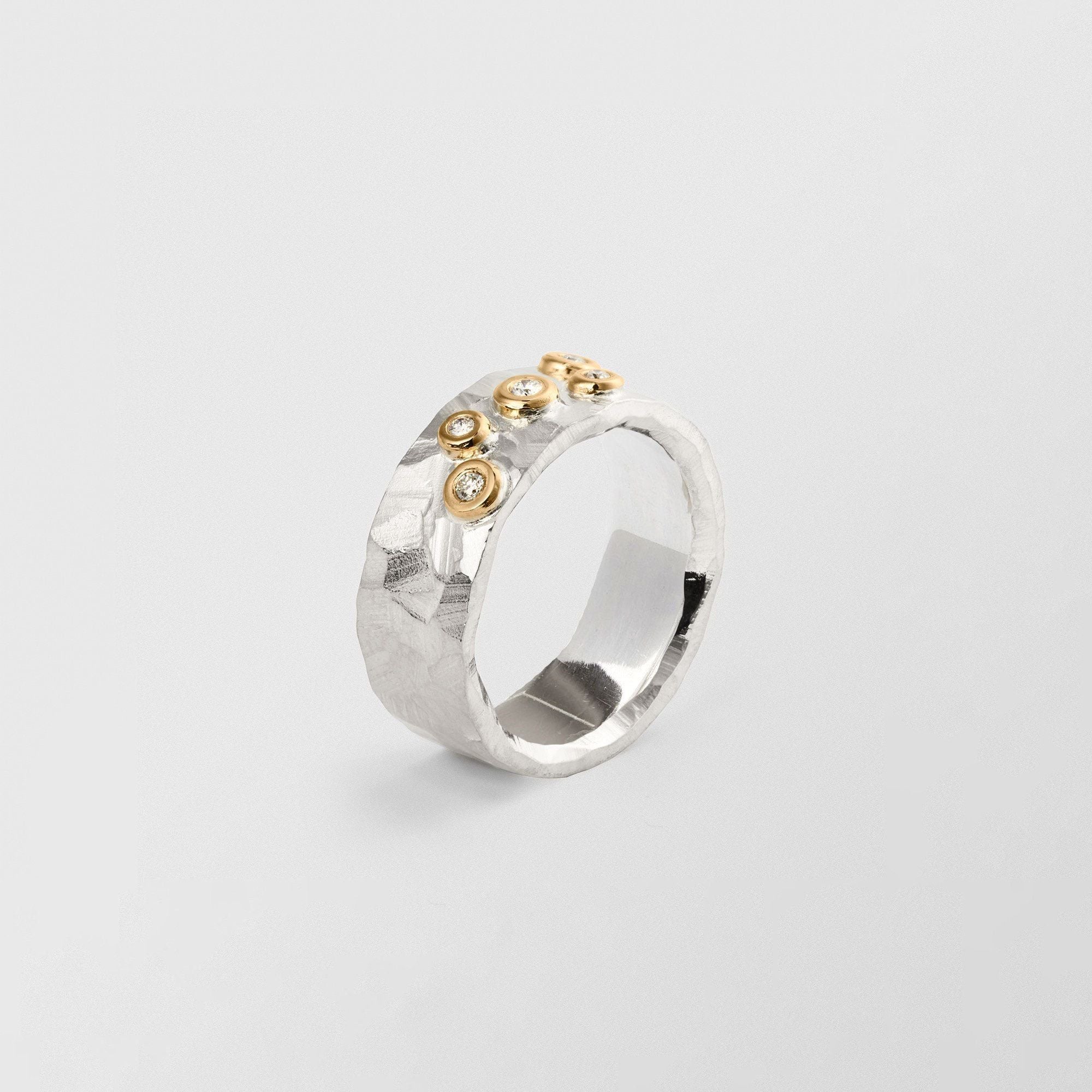 Ringo 18K Gold & Silver Ring w. Diamonds