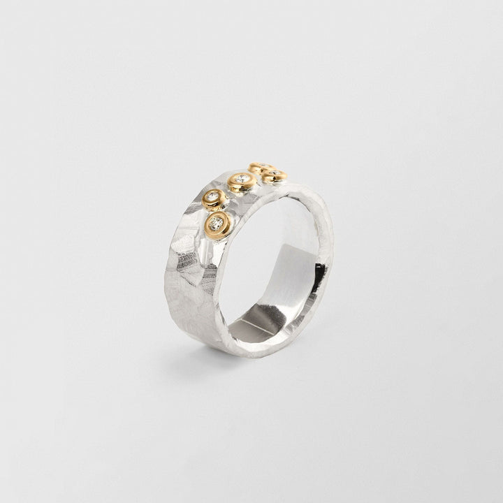 Ringo 18K Gold & Silver Ring w. Diamonds