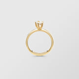 Cocktail 18K Gold Ring w. 5mm Crystal