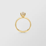 Cocktail 18K Gold Ring w. 6mm Crystal