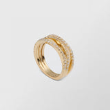 Waves 18K Gold Ring w. 0.63ct Diamond