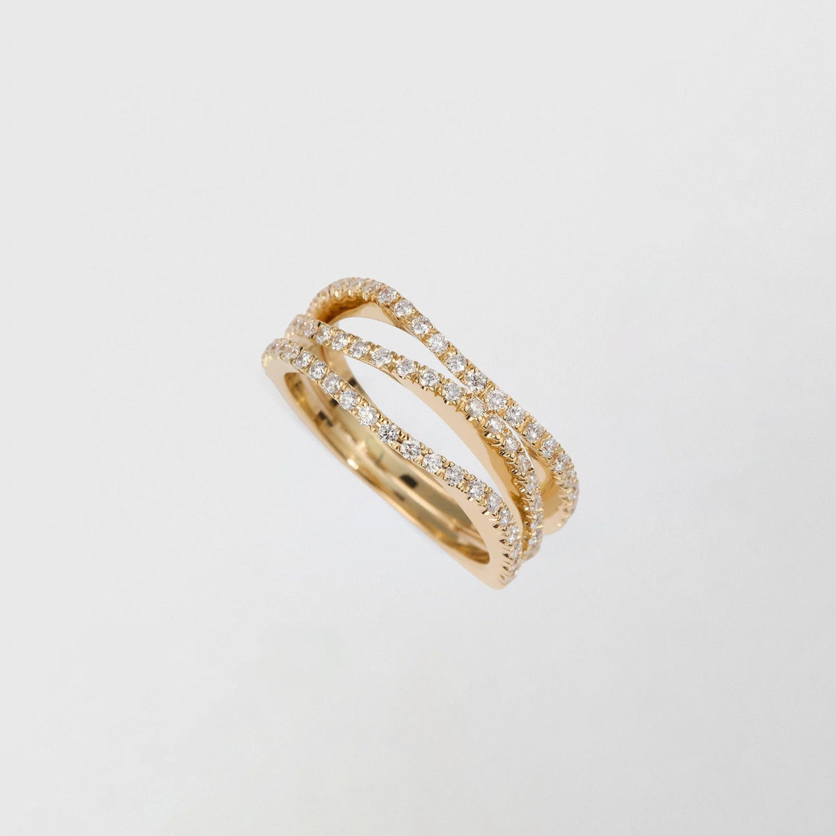 Waves 18K Guld Ring m. 0.63ct Diamant