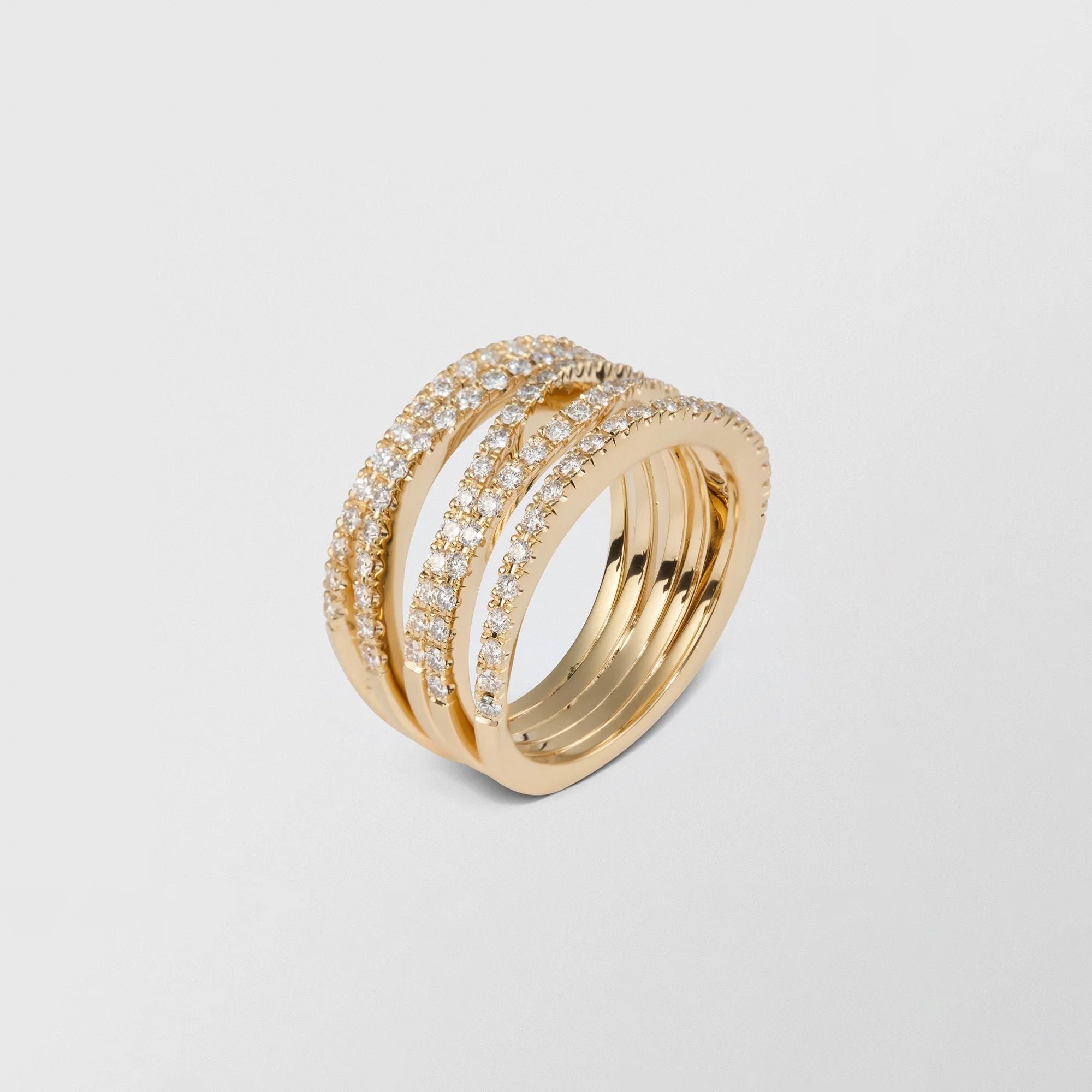 Waves Ocean 18K Gold Ring w. 1.05ct Diamond