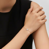 Alphabet Initial R 18K Gold, Rosegold or Whitegold Bracelet w. Solitaire Lab-Grown Diamond