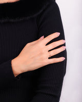 Line Opened 18K Gold, Whitegold or Rosegold Ring w. Diamonds