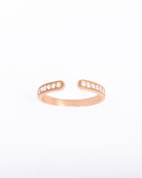Line Opened 18K Gold, Whitegold or Rosegold Ring w. Diamonds