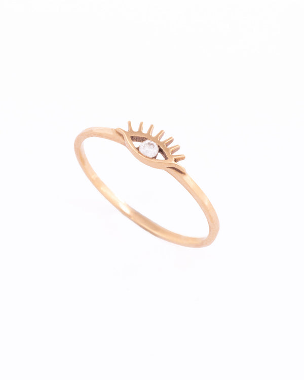 Eye 18K Gold, Whitegold or Rosegold Ring w. Diamonds
