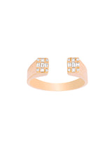 Open 18K Gold, Whitegold or Rosegold Ring w. Diamonds