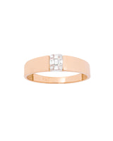 Closed 18K Gold, Whitegold or Rosegold Ring w. Diamonds