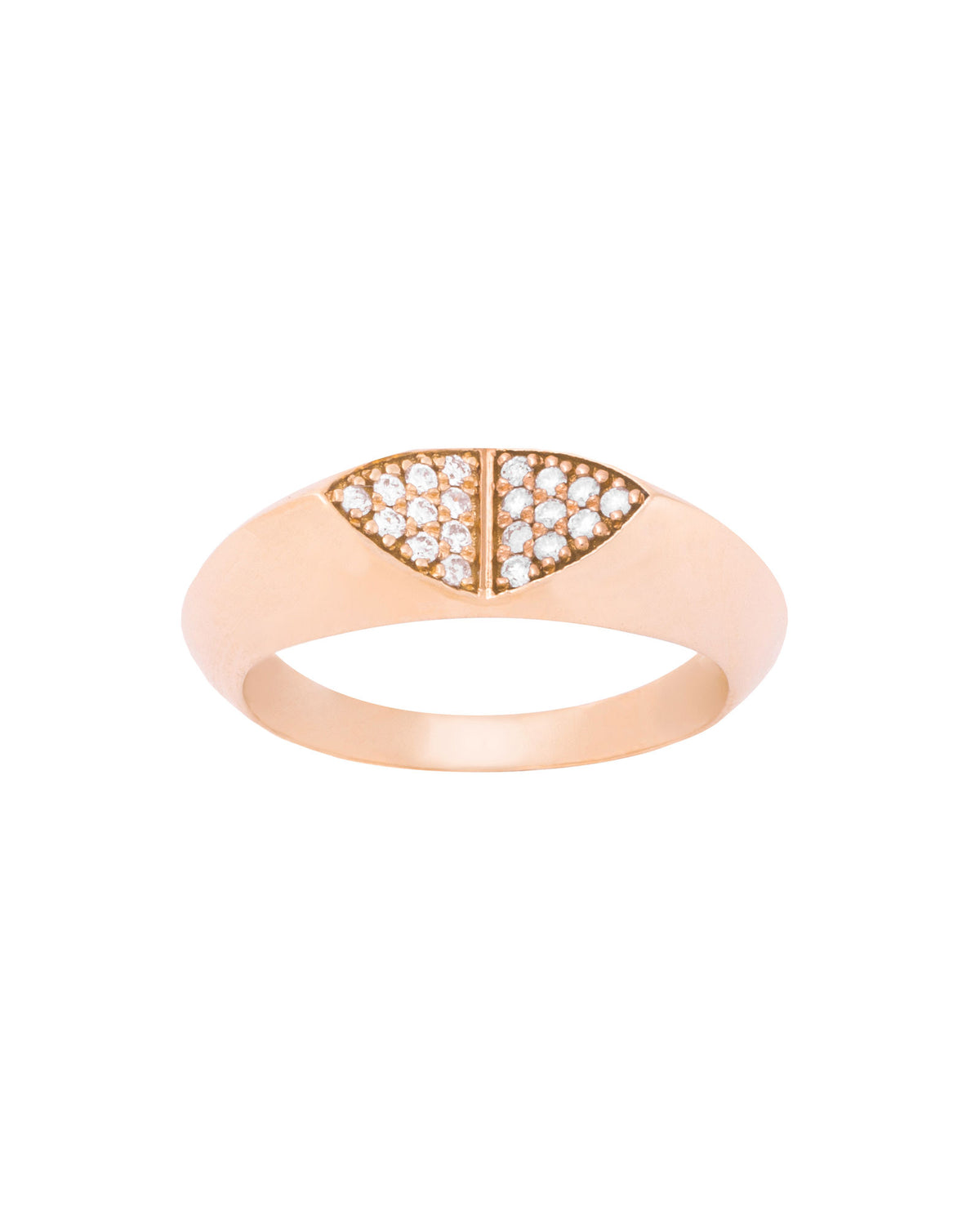 Mirror 18K Gold, Whitegold or Rosegold Ring w. Diamonds