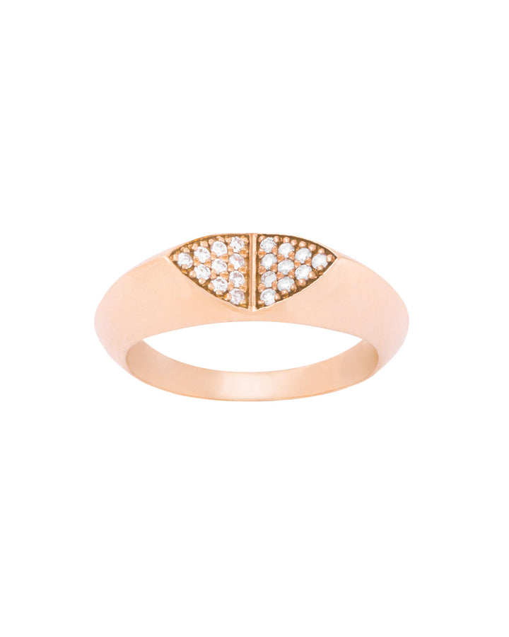 Mirror 18K Gold, Whitegold or Rosegold Ring w. Diamonds