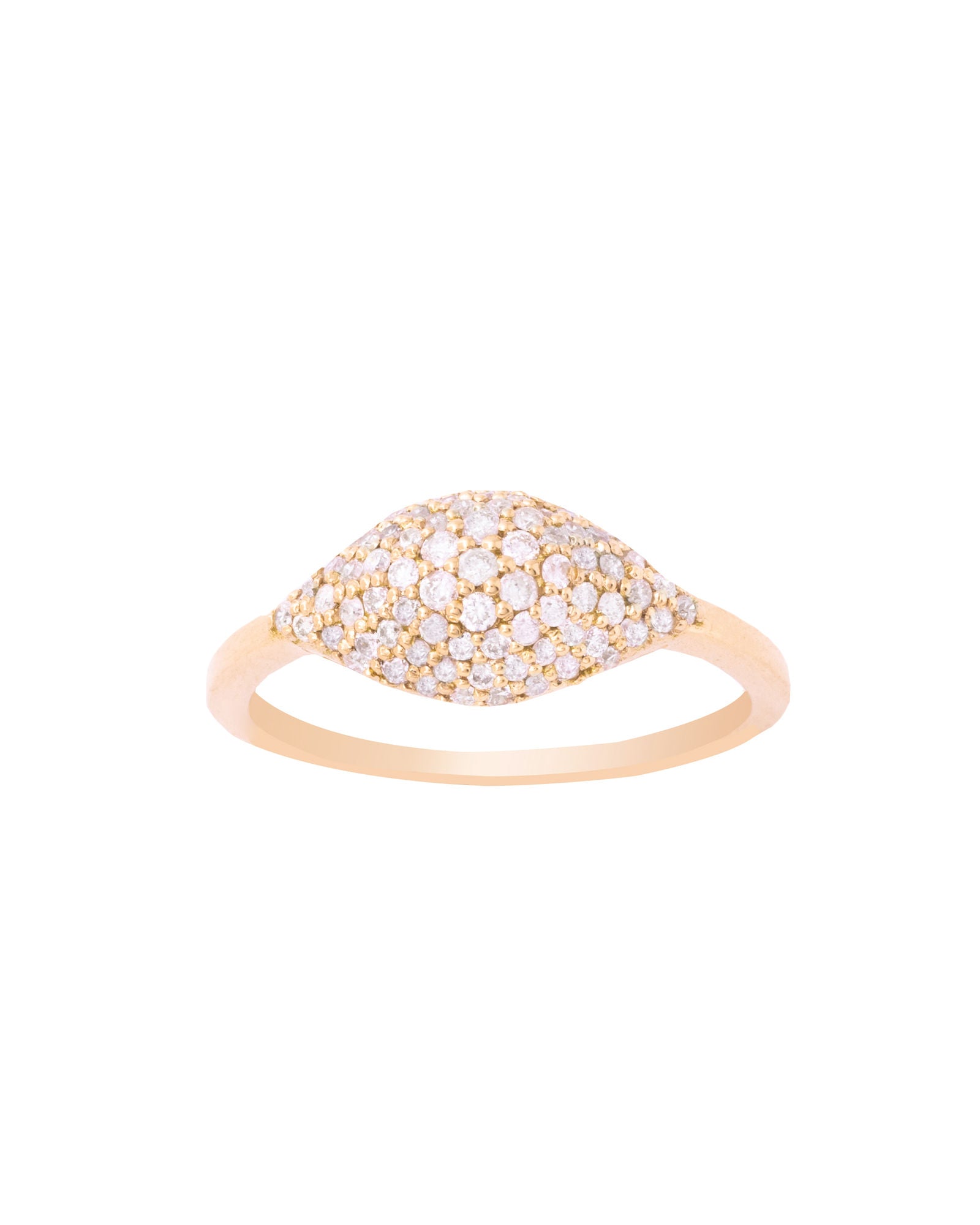 Oval 18K Guld, Hvidguld eller Rosaguld Ring m. Diamanter