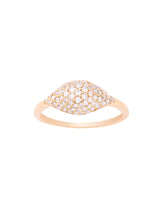 Oval 18K Gold, Whitegold or Rosegold Ring w. Diamonds