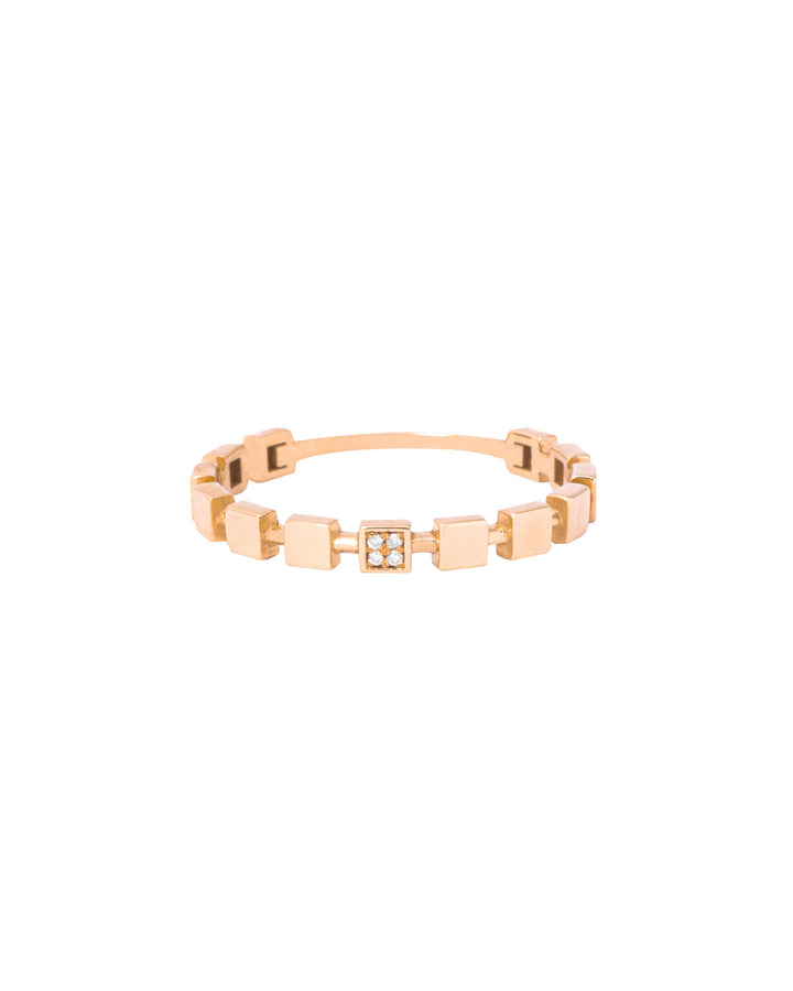 Squares 18K Guld, Hvidguld eller Rosaguld Ring m. Diamanter