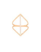 Mirror Open 18K Gold, Whitegold or Rosegold Ring w. Diamonds