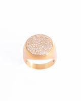 Round 18K Guld, Hvidguld eller Rosaguld Ring m. Diamanter