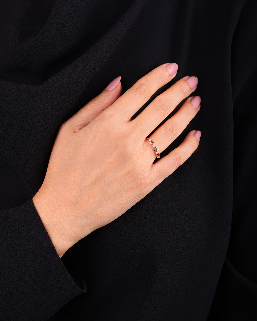 Hjerter 18K Guld, Hvidguld eller Rosaguld Ring m. Diamanter