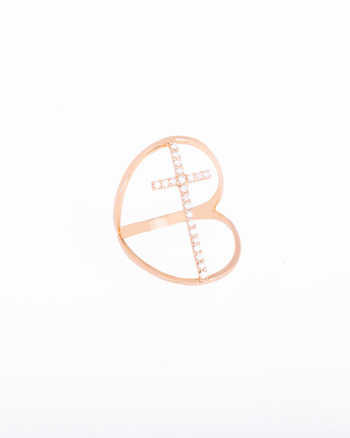 Cross 18K Gold, Whitegold or Rosegold Ring w. Diamonds
