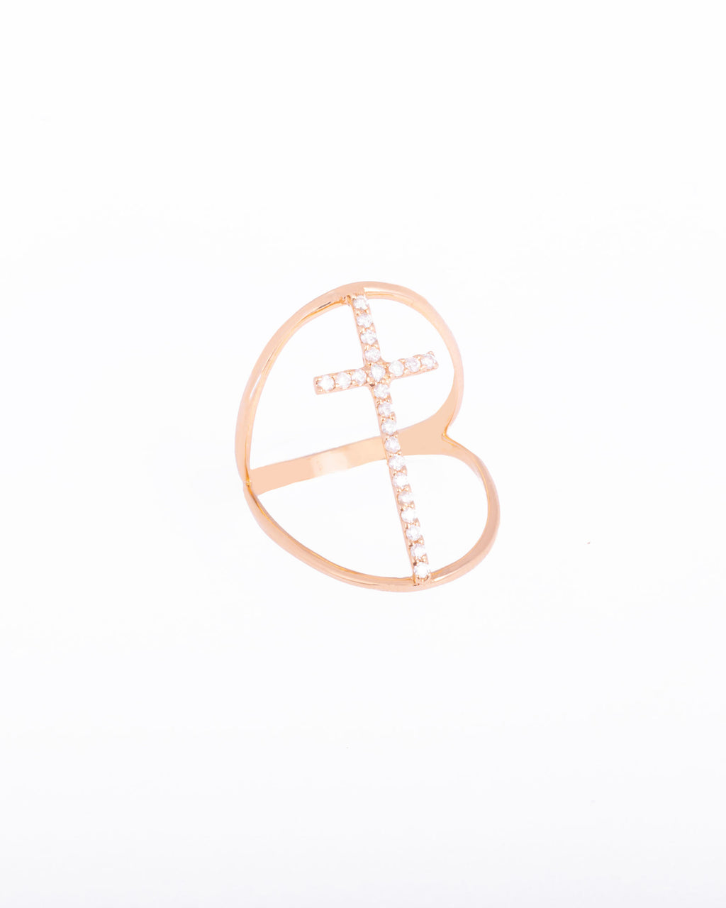 Cross 18K Gold, Whitegold or Rosegold Ring w. Diamonds