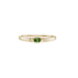 Rondelle 9K Guld Ring m. Grøn Turmalin