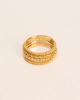 Set of four stacked 'Chapters' 18K Gold Ring