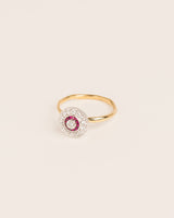 Rosas 18K Gold Ring w. Diamonds & Rubies