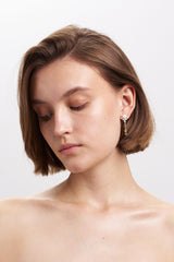 RONI 9k Gold Earrings w. Citrins & Pearl