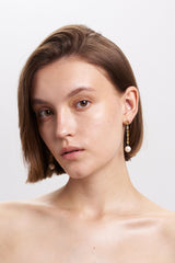 NOYA 9k Gold Earrings w. Citrins & Pearls