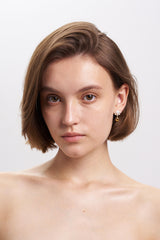 MIRIAM 9k Gold Earrings w. Citrin & Pearl