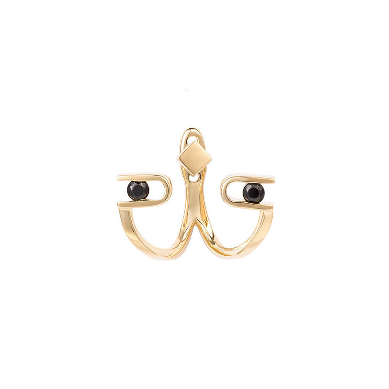 RUIFIER | PREMIERE Paola 18K Gold Ear Jacket w. Pearl, Diamond & Spinel