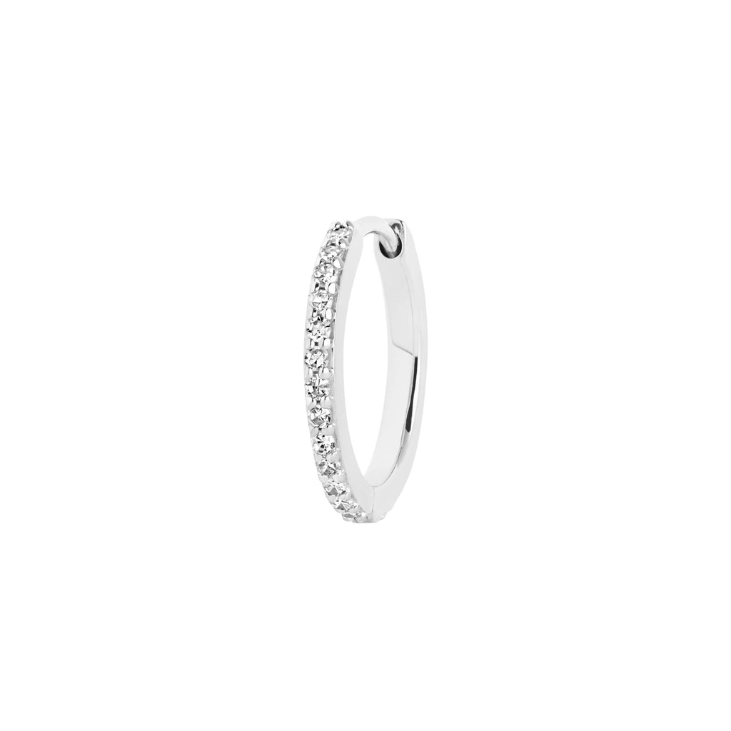 Rainbow 10 14K White Gold Huggie w. Lab-Grown Diamonds