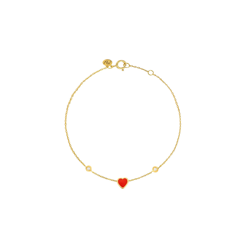 Red Heart Goldarmband aus 18K mit Diamanten