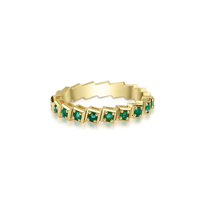 Rhea 18K Gold Ring w. Emeralds