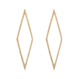 Rhomb Gold Plated Earrings w. Zirconia