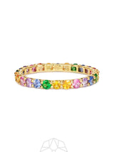 Rainbow Sapphire Skinny 14K Gold Ring