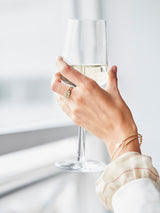 Raw klassischer Curve Ring aus 18K Weißgold I Diamanten