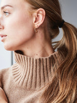 Rock Medium 18K Gold Hoop w. Diamond