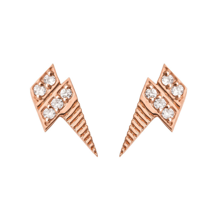 Brølende torden 18k rose Guld Ørestik m. Diamant