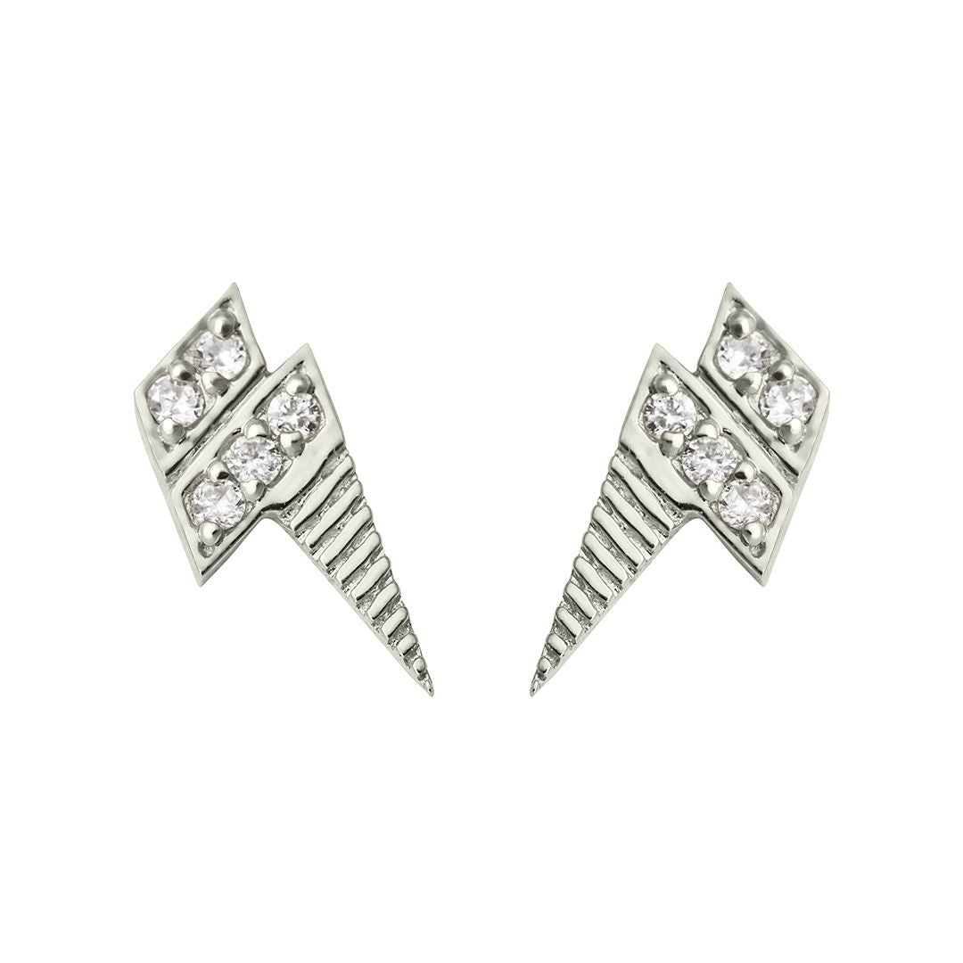 Roaring Thunder 18K White Gold Stud w. Diamond