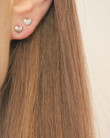 Rock My Heart Pavé 18K Whitegold Stud w. Diamonds