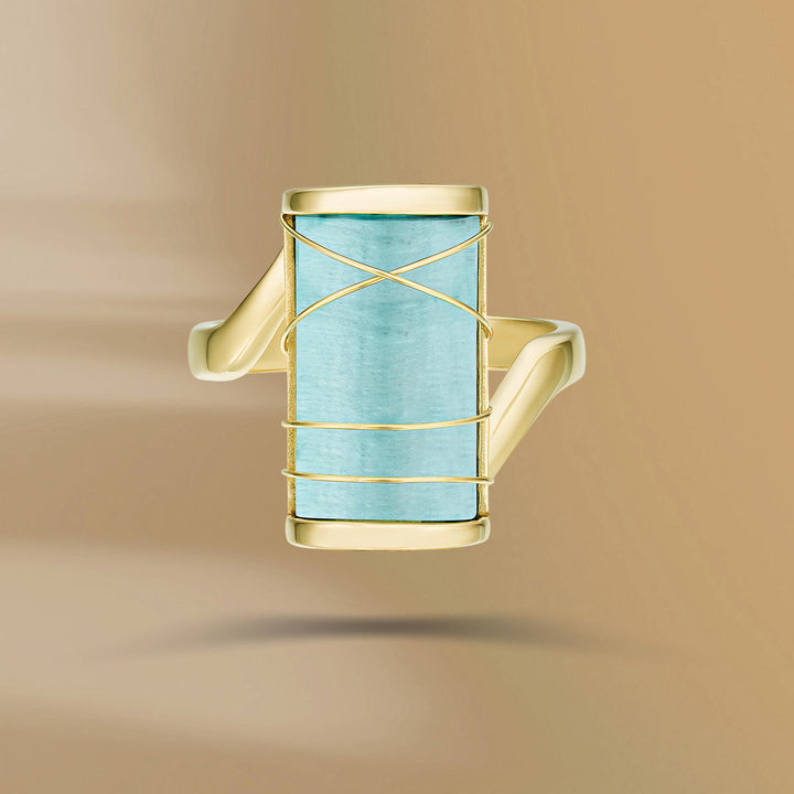 Karura 18K Gold Ring w. Aquamarine