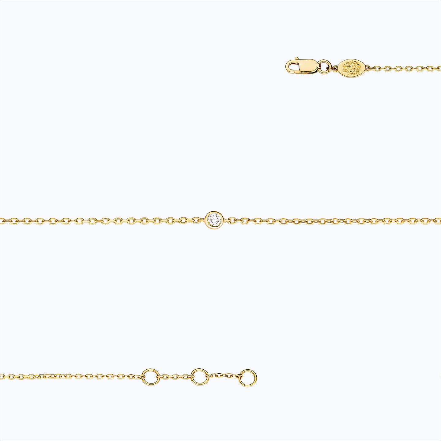 1 Stone 18K Gold Bracelet w. Diamond